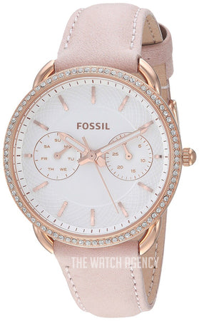  Shop Authentic Fossil Tailor Quartz White Dial Pink Leather Strap Watch for Women - ES4393 - Luxxuri
