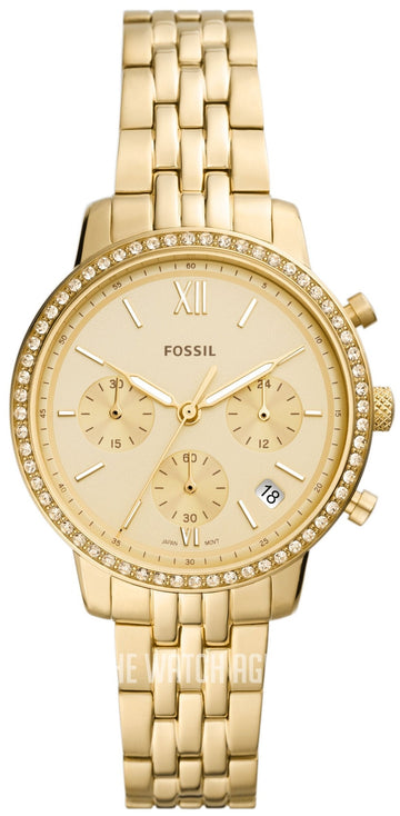  Shop Authentic Fossil Neutra Chronograph Gold Dial Gold Steel Strap Watch for Women - ES5219 - Luxxuri