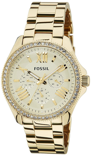  Shop Authentic Fossil Cecile Chronograph Gold Dial Gold Steel Strap Watch for Women - AM4482 - Luxxuri