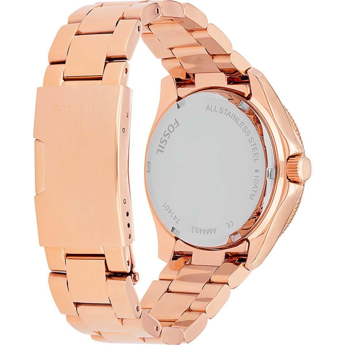  Shop Authentic Fossil Cecile Rose Gold Dial Rose Gold Steel Strap Watch for Women - AM4483 - Luxxuri