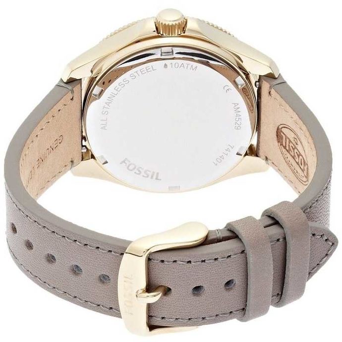  Shop Authentic Fossil Cecile Champagne Dial Grey Leather Strap Watch for Women - AM4529 - Luxxuri