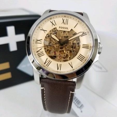  Shop Authentic Fossil Grant Chronograph Cream Dial Brown Leather Strap Watch for Men - ME3122 - Luxxuri