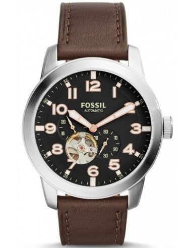  Shop Authentic Fossil Pilot 54 Automatic Black Dial Brown Leather Strap Watch for Men - ME3118 - Luxxuri