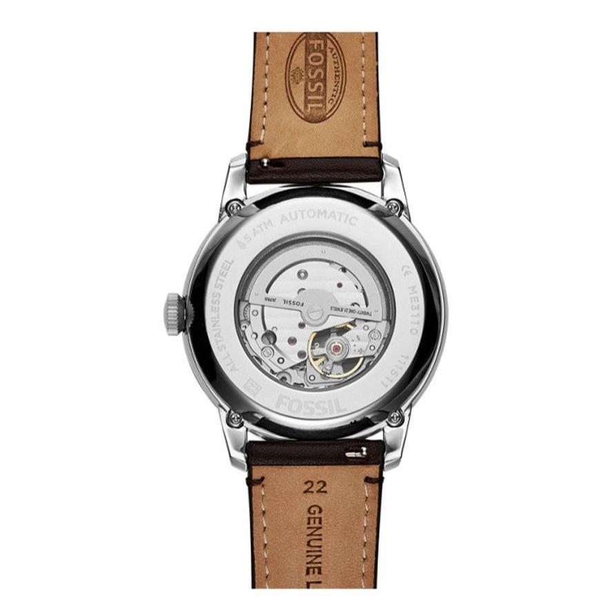  Shop Authentic Fossil Townsman Automatic Blue Dial Brown Leather Strap Watch for Men - ME3110 - Luxxuri