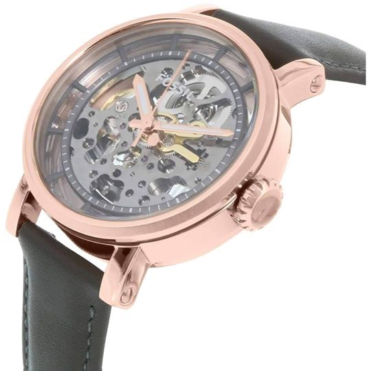  Shop Authentic Fossil Boyfriend Automatic Skeleton Grey Dial Grey Leather Strap Watch for Women - ME3089 - Luxxuri