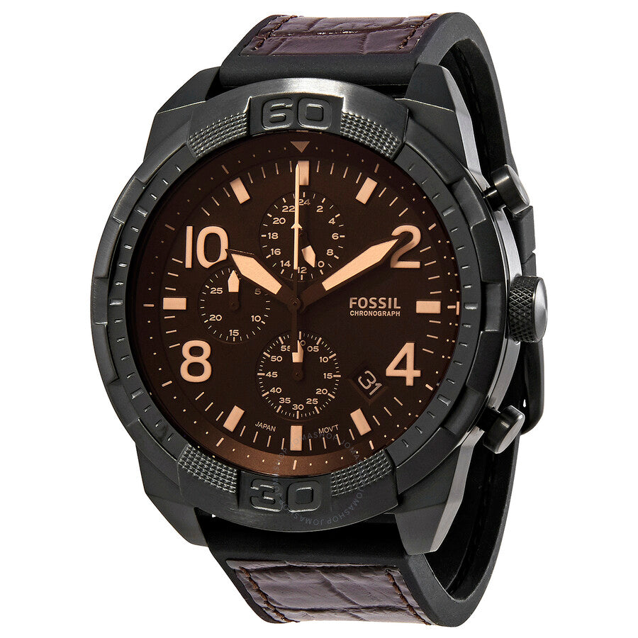  Shop Authentic Fossil Bronson Chronograph Brown Dial Brown Leather Strap Watch for Men - FS5713 - Luxxuri