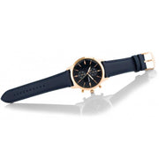  Shop Authentic Fossil Townsman Chronograph Blue Dial Blue Leather Strap Watch for Men - FS5436 - Luxxuri