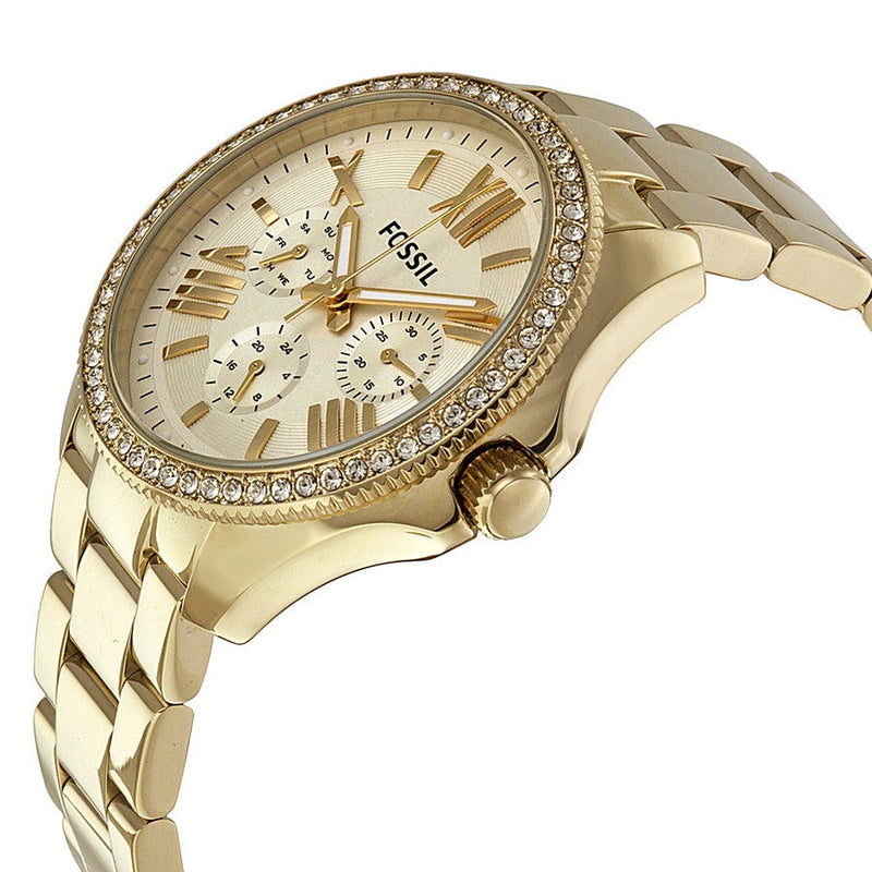  Shop Authentic Fossil Cecile Chronograph Gold Dial Gold Steel Strap Watch for Women - AM4482 - Luxxuri