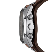  Shop Authentic Fossil Coachman Chronograph Silver Dial Brown Leather Strap Watch for Men - CH2565 - Luxxuri