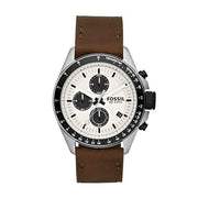  Shop Authentic Fossil Retro Traveler Chronograph White Dial Brown Leather Strap Watch for Men - CH2886 - Luxxuri