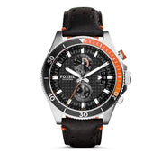  Shop Authentic Fossil Wakefield Chronograph Black Dial Black Leather Strap Watch for Men - CH2953 - Luxxuri