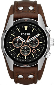  Shop Authentic Fossil Coachman Chronograph Black Dial Brown Leather Strap Watch for Men - CH2891 - Luxxuri