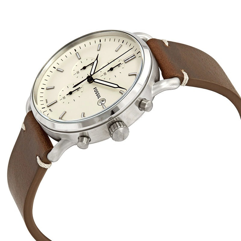  Shop Authentic Fossil The Commuter White Dial Brown Leather Strap Watch for Men - FS5402 - Luxxuri