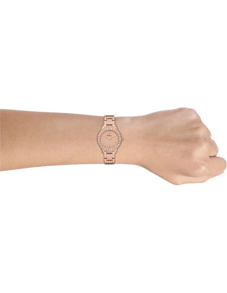  Shop Authentic Fossil Jesse Crystal Rose Gold Dial Rose Gold Steel Strap Watch for Women - ES3020 - Luxxuri