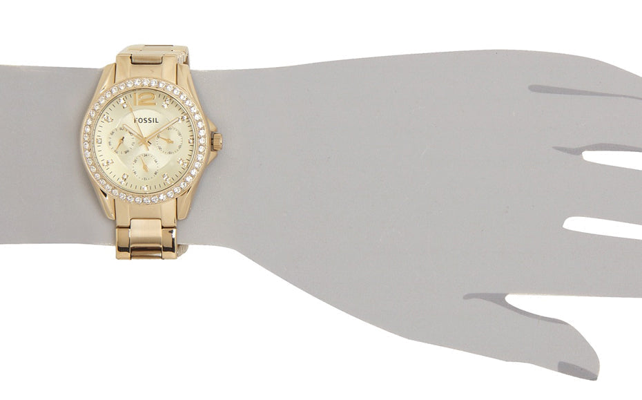  Shop Authentic Fossil Riley Gold Dial Gold Steel Strap Watch for Women - ES3203 - Luxxuri