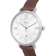  Shop Authentic Fossil Jacqueline White Dial Brown Leather Strap Watch for Women - ES3708 - Luxxuri
