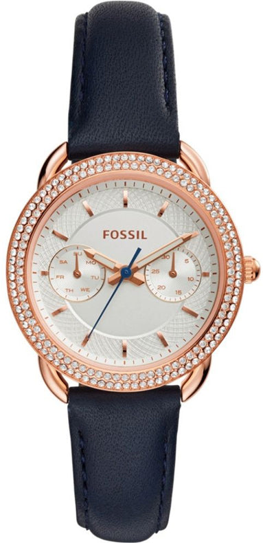  Shop Authentic Fossil Tailor White Dial Blue Leather Strap Watch for Women - ES4394 - Luxxuri