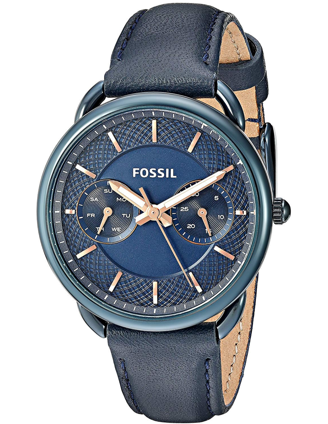  Shop Authentic Fossil Tailor Blue Dial Blue Leather Strap Watch for Women - ES4092 - Luxxuri