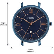  Shop Authentic Fossil Jacqueline Blue Dial Blue Steel Strap Watch for Women - ES4094 - Luxxuri