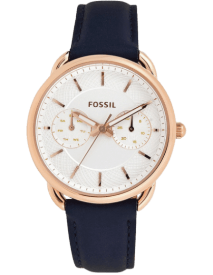  Shop Authentic Fossil Tailor White Dial Blue Leather Strap Watch for Women - ES4260 - Luxxuri