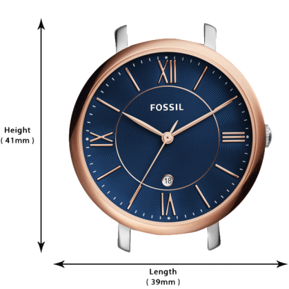  Shop Authentic Fossil Jacqueline Three Hand Date Luggage Blue Dial Brown Leather Strap Watch for Women - ES4274 - Luxxuri