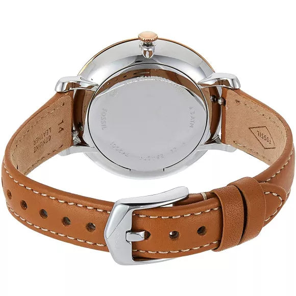 Shop Authentic Fossil Tailor Date-Day Quartz Blue Dial Brown Leather Strap Watch for Women - ES4257 - Luxxuri