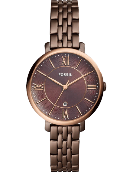  Shop Authentic Fossil Jacqueline Brown Dial Brown Steel Strap Watch for Women - ES4275 - Luxxuri