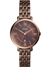  Shop Authentic Fossil Jacqueline Brown Dial Brown Steel Strap Watch for Women - ES4275 - Luxxuri