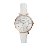  Shop Authentic Fossil Jacqueline Quartz Mother of Pearl White Dial White Leather Strap Watch for Women - ES4579 - Luxxuri