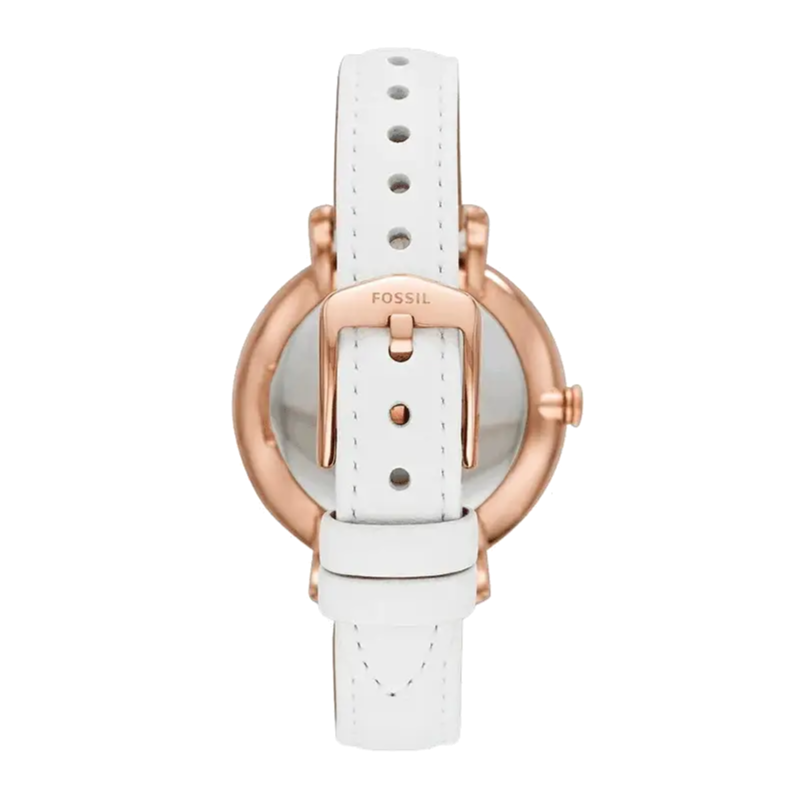  Shop Authentic Fossil Jacqueline Quartz Mother of Pearl White Dial White Leather Strap Watch for Women - ES4579 - Luxxuri