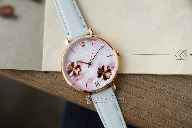  Shop Authentic Fossil Jacqueline Multi Colored Dial Blue Leather Strap Watch for Women - ES4813 - Luxxuri