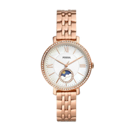  Shop Authentic Fossil Jacqueline Analog Moonphase Mother of Pearl White Dial Rose Gold Steel Strap Watch for Women - ES5165 - Luxxuri