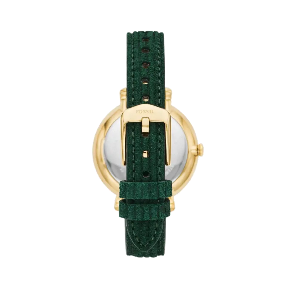  Shop Authentic Fossil Jacqueline Multifunction Moonphase Mother of Pearl White Dial Green Leather Strap Watch for Women - ES5244 - Luxxuri