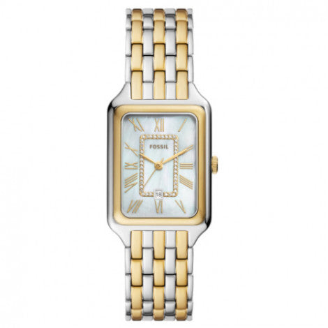  Shop Authentic Fossil Raquel Three Hand Mother of Pearl Dial Two Tone Steel Strap Watch For Women - ES5305 - Luxxuri
