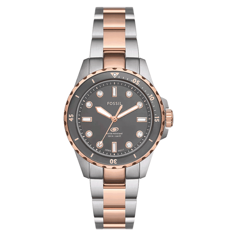  Shop Authentic Fossil Blue Dive Three Hand Gray Dial Two Tone Steel Strap Watch For Women - ES5348 - Luxxuri