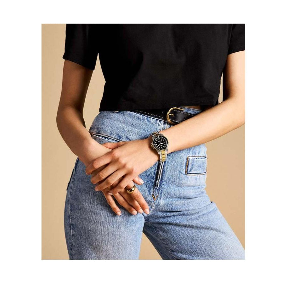  Shop Authentic Fossil Blue Dive Three Hand Black Dial Two Tone Steel Strap Watch For Women - ES5349 - Luxxuri