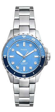  Shop Authentic Fossil Blue Dive Three Hand Blue Dial Silver Steel Strap Watch For Women - ES5353 - Luxxuri