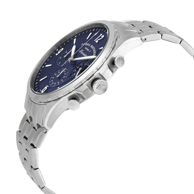  Shop Authentic Fossil Forrester Chronograph Blue Dial Silver Steel Strap Watch for Men - FS5605 - Luxxuri