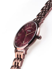  Shop Authentic Fossil Jacqueline Brown Dial Brown Steel Strap Watch for Women - ES4100 - Luxxuri
