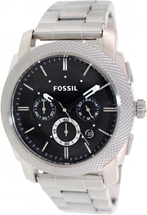  Shop Authentic Fossil Machine Chronograph Black Dial Silver Steel Strap Watch for Men - FS4776 - Luxxuri