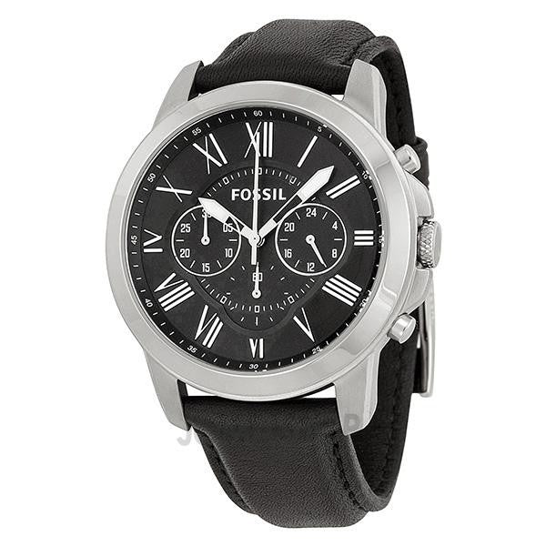  Shop Authentic Fossil Grant Chronograph Black Dial Black Leather Strap Watch for Men - FS4812 - Luxxuri