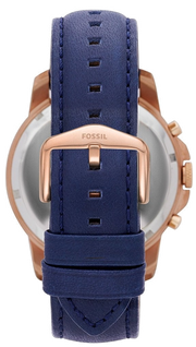  Shop Authentic Fossil Grant Chronograph Blue Dial Blue Leather Strap Watch for Men - FS4835 - Luxxuri