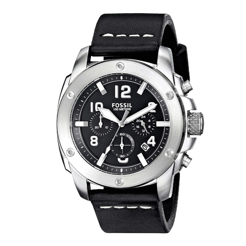  Shop Authentic Fossil Modern Machine Chronograph Black Dial Black Leather Strap Watch for Men - FS4928 - Luxxuri