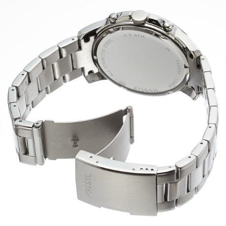  Shop Authentic Fossil Grant Chronograph Black Dial Silver Steel Strap Watch for Men - FS4994 - Luxxuri