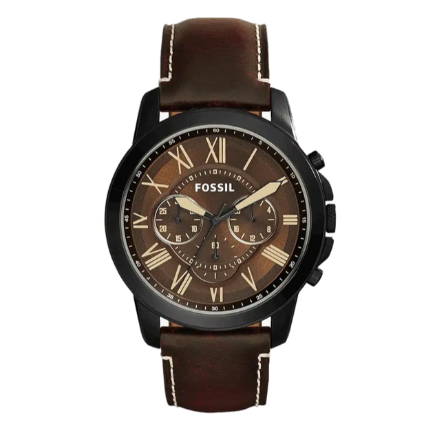  Shop Authentic Fossil Grant Chronograph Brown Dial Brown Leather Strap Watch for Men - FS5088 - Luxxuri