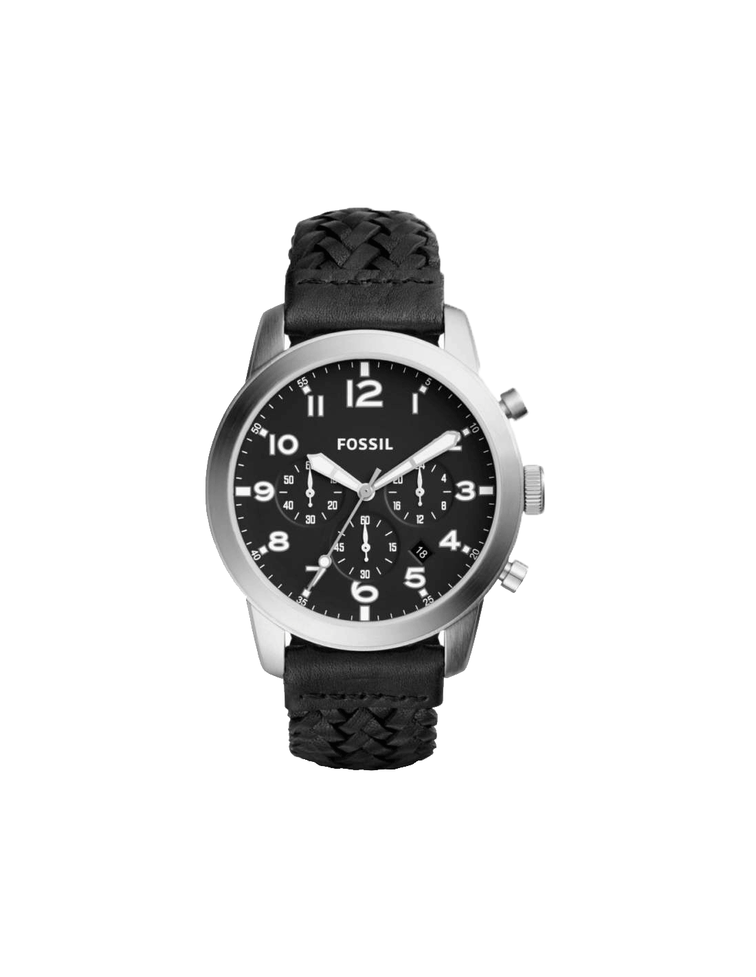  Shop Authentic Fossil Pilot 54 Chronograph Black Dial Black Leather Strap Watch for Men - FS5181 - Luxxuri