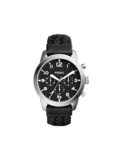  Shop Authentic Fossil Pilot 54 Chronograph Black Dial Black Leather Strap Watch for Men - FS5181 - Luxxuri
