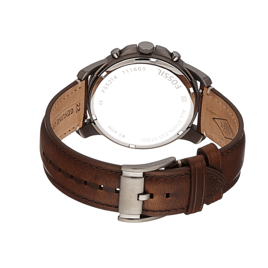  Shop Authentic Fossil Grant Chronograph Brown Dial Brown Leather Strap Watch for Men - FS5214 - Luxxuri