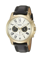  Shop Authentic Fossil Grant Chronograph White Dial Black Leather Strap Watch for Men - FS5272 - Luxxuri