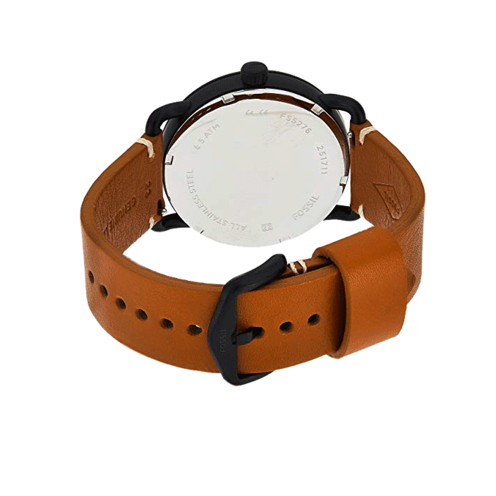  Shop Authentic Fossil Commuter Three Hand Date Black Dial Brown Leather Strap Watch for Men - FS5276 - Luxxuri